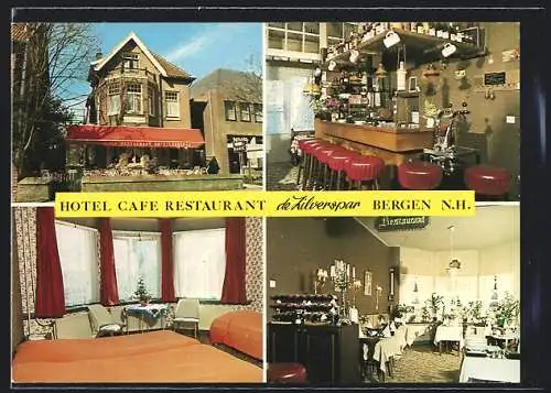 AK Bergen /N.H., Hotel-Café de Zilverspar, Eig. familie J. G. de Vries-Ibink, Breelan 21