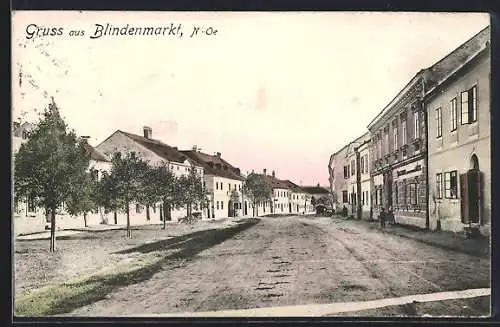 AK Blindenmarkt /N.-Oe., Strassenpartie im Ort