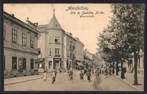 AK Amstetten, Kinder auf der Wienerstrasse