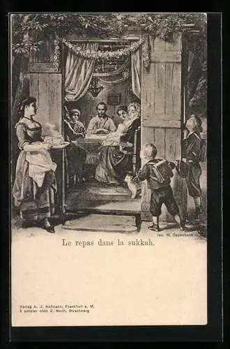 Künstler-AK Jüdische Familie in der guten Stube