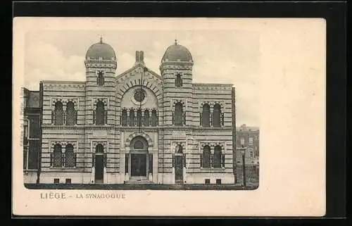 AK Liege, La Synagogue, Totalansicht der Synagoge