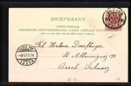 Passepartout-Lithographie Arnhem, Mariendaal, Ansicht in der Muschel