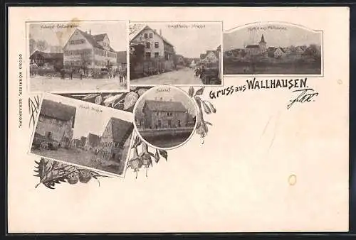 AK Wallhausen / Württ., Bahnhof-Restaurant, Bahnhof, Haupt-Strasse