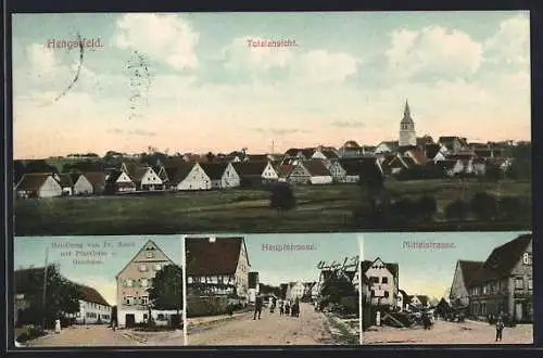 AK Hengstfeld, Handlung von Fr. Mend mit Pfarrhaus und Gasthaus, Hauptstrasse, Mittelstrasse