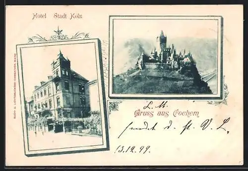 AK Cochem, Hotel Stadt Köln, Schloss