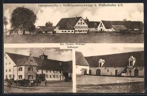 AK Pfaffenhofen a. Z., Stoffelhausenschwaige, Bes. Geschw. Meitinger, Stallungen