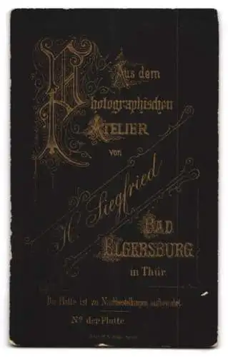 Fotografie H. Siegfried, Bad Elgersburg, Vornehme Dame neben einem Tisch