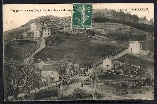 AK Malons, Vue générale de Malons, à 12 k. de la Gare de Villefort