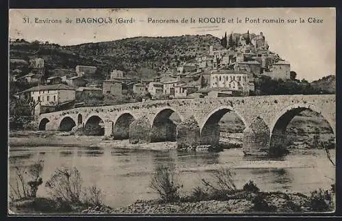 AK Roque, le Village et le Pont romain sur la Cèze