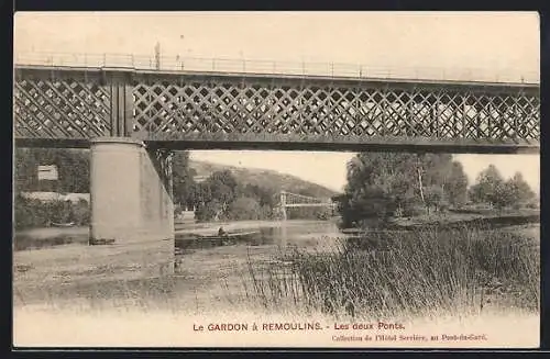 AK Remoulins, Le Gardon à Remoulins, Les deux Ponts