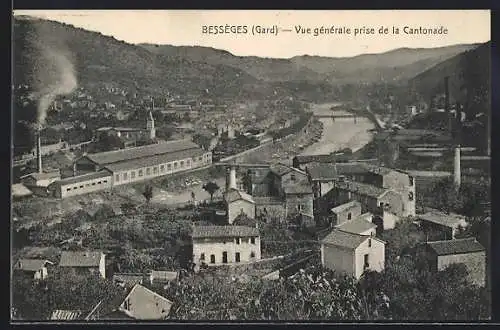 AK Bessèges, Gard, Vue générale prise de la Cantonade