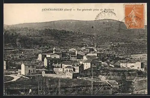 AK Générargues (Gard), Vue générale prise de Malibert