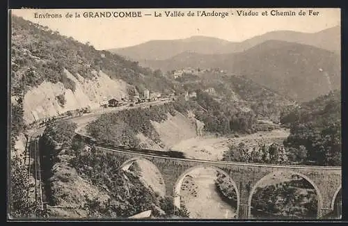 AK Grand`Combe, Environs de la Grand`Combe, La Vallée de l`Andorge, Viaduc et Chemin de Fer