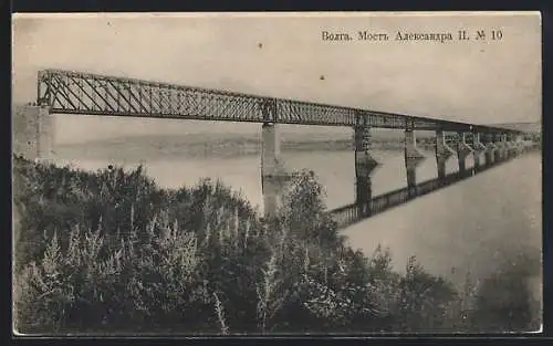 AK Sysran /Wolga, Brücke von Alexander II. über den Fluss