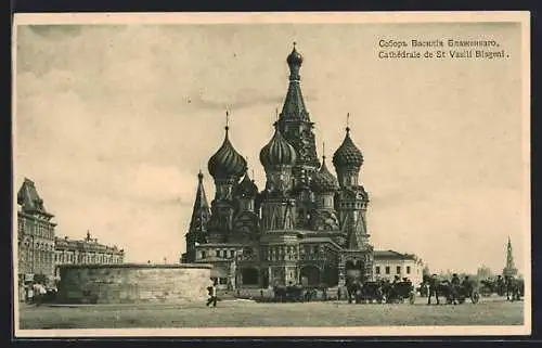 AK Moskau, Basilius-Kathedrale auf dem Roten Platz