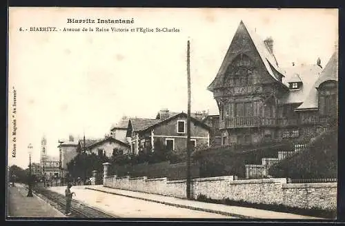 AK Biarritz, Avenue de la Reine Victoria et l`Eglise St.Charles