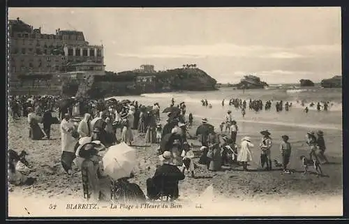 AK Biarritz, La Plage à l`Heure du Bain