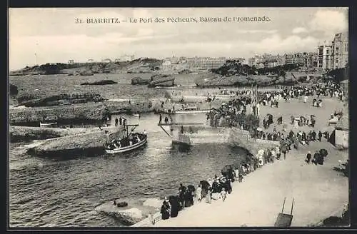 AK Biarritz, Le Port des Pêcheurs, Bâteau de Promenade