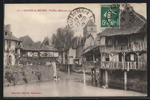 AK Salies-de-Béarn, Vieilles Maisons sur le Saleys