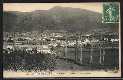 AK Saint-Jean-Pied-de-Port, Vue de la Ville et Ispoure