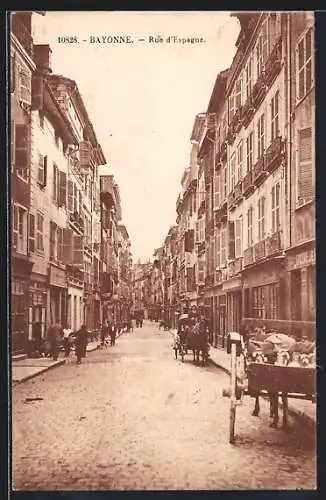 AK Bayonne, Rue d`Espagne, Strassenpartie