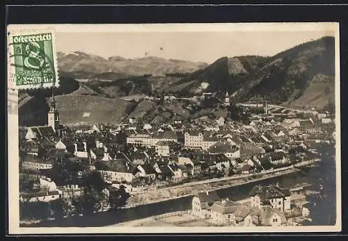 AK Bruck an der Mur, Ortsansicht aus der Vogelschau