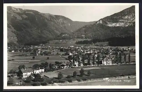 AK Kramsach /Tirol, Ortsansicht aus der Vogelschau