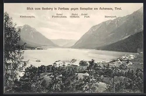 AK Pertisau /Tirol, Blick vom Seeberg gegen Seespitze am Achensee