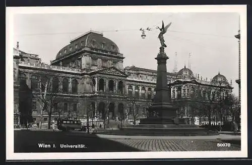 AK Wien, Universität mit Säulendenkmal