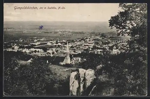 AK Gumpoldskirchen /N.-Oe., Totalansicht aus der Vogelschau