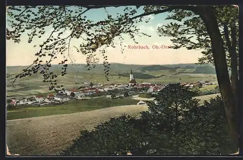 AK Rohrbach /O. Ö., Gesamtansicht mit Feldern aus der Vogelschau