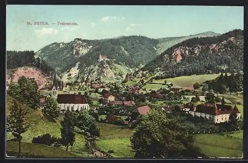 AK St. Peter-Freienstein, Gesamtansicht vom Berg gesehen