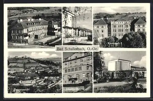 AK Bad Schallerbach /O.-Oe., Kuranstalten I und II, Linzerheim, Gesamtansicht