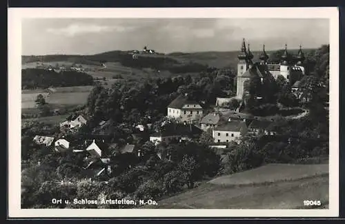 Foto-AK Artstetten, Blick zum Ort