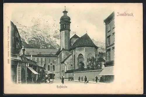 AK Innsbruck, Strassenpartie mit Hofkirche