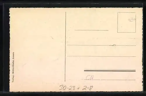 AK Ein Friedensidyll, französicher, deutscher und englischer Soldat mit Feldpost in der Schweiz