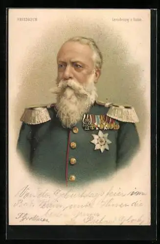 AK Friedrich, Grossherzog von Baden, mit Orden