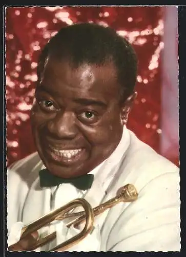 AK Musiker Louis Armstrong mit Trompete