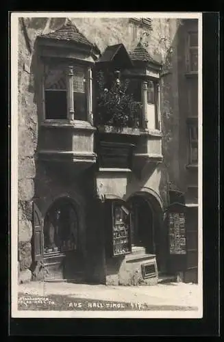 Foto-AK A. Stockhammer: Hall /Tirol, Geschäft Jos. Schweninger, Glasermeister