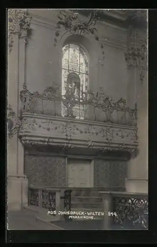 Foto-AK A. Stockhammer: Innsbruck, Wilten, Innenansicht der Pfarrkirche