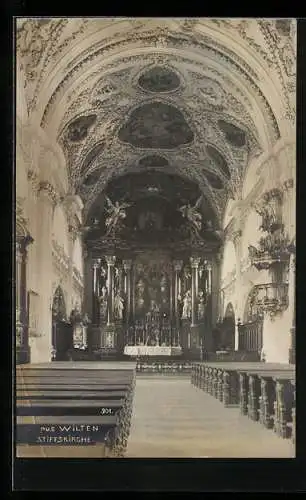 Foto-AK A. Stockhammer: Innsbruck, Wilten, Innenansicht der Stiftskirche