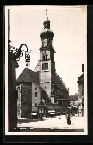 Foto-AK A. Stockhammer: Hall /Tirol, Strassenpartie