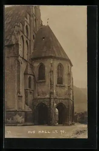 Foto-AK A. Stockhammer: Hall i. T., Kirchenfassade