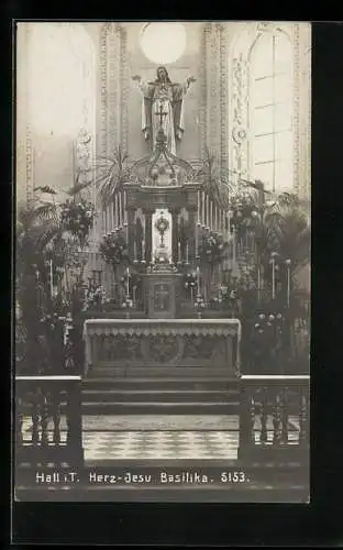 Foto-AK A. Stockhammer: Hall i. T., Altar in der Herz-Jesu Basilika