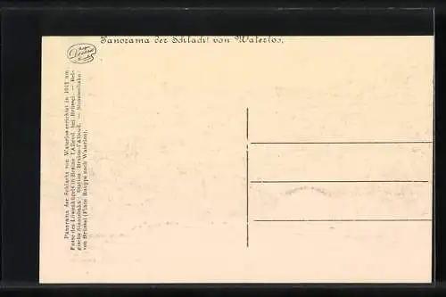 Künstler-AK Panorama der Schlacht von Waterloo, Serie Nr. 9