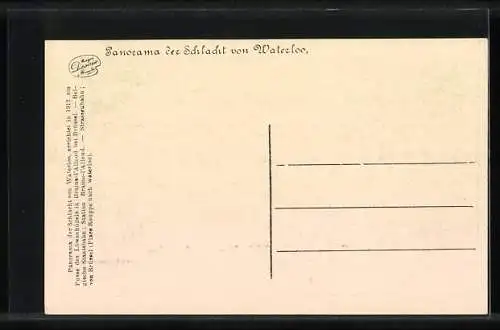 Künstler-AK Panorama der Schlacht von Waterloo, Serie Nr. 4