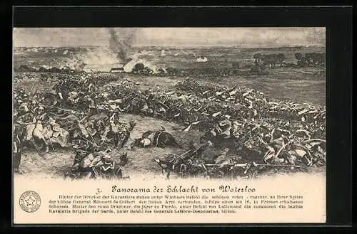 Künstler-AK Panorama der Schlacht von Waterloo, Serie Nr. 3