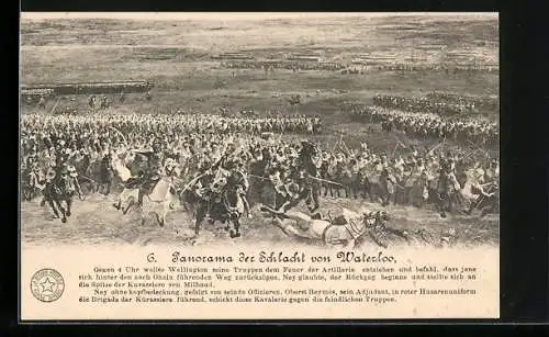 Künstler-AK Panorama der Schlacht von Waterloo, Serie Nr. 6