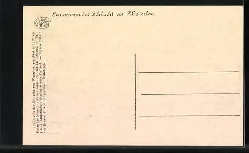 Künstler-AK Panorama der Schlacht von Waterloo, Serie Nr. 6