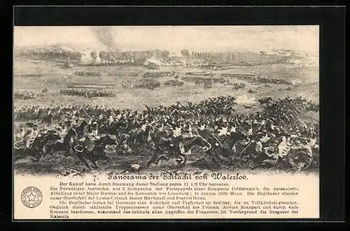 Künstler-AK Panorama der Schlacht von Waterloo, Serie Nr. 7